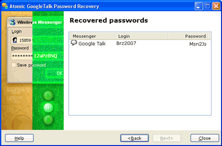 Google Talk password restore