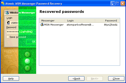 MSN password restore