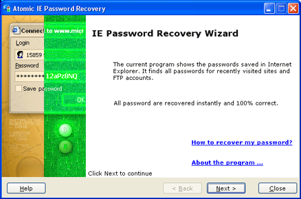 Atomic IE Password Recovery